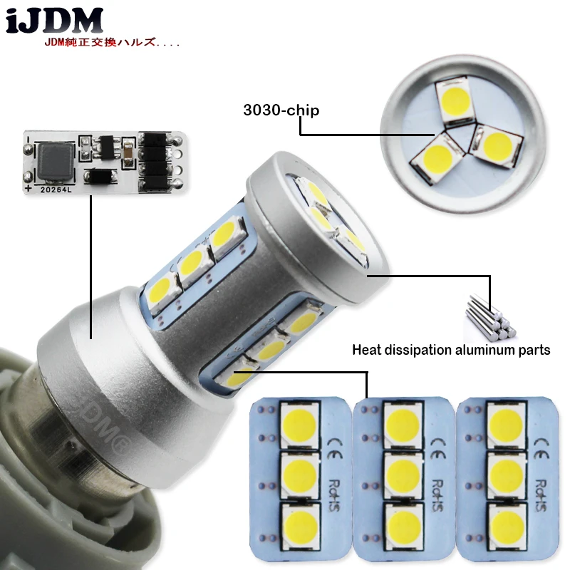 Фото IJDM Auto P13W светодиодный безошибочный Canbus 12SMD-3030 SH24W светодиодный светильник для 2008-2012 Audi A4 Q5 дневные ходовые огни, красный, белый, желтый №4