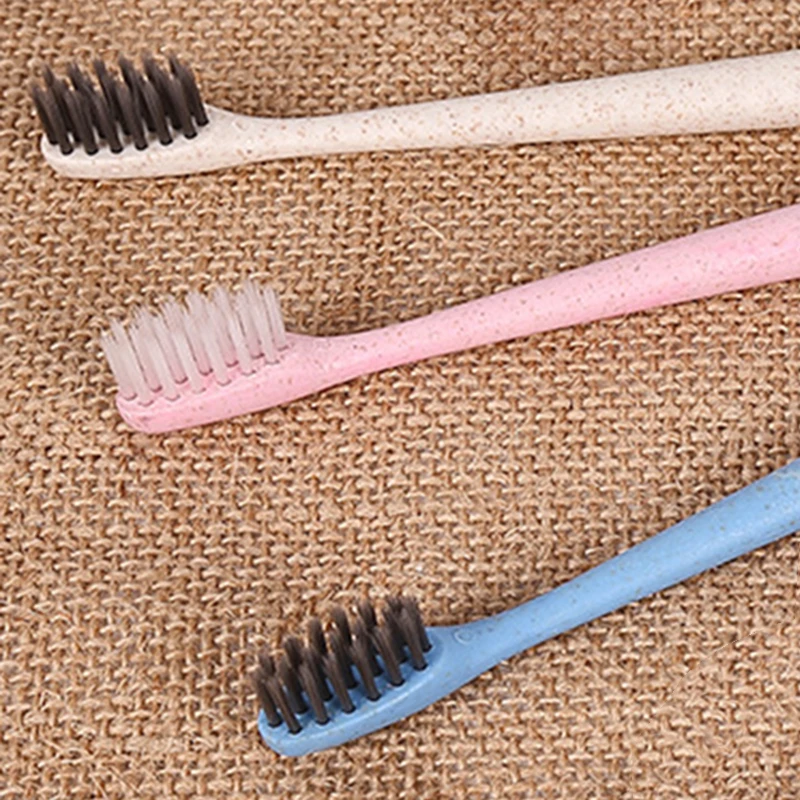 10pcs/set Fine head Nano-antibacterial Portable Travel Toothbrush Soft Bamboo Charcoal Wheat Stalk Handle Oral Care J11 | Красота и