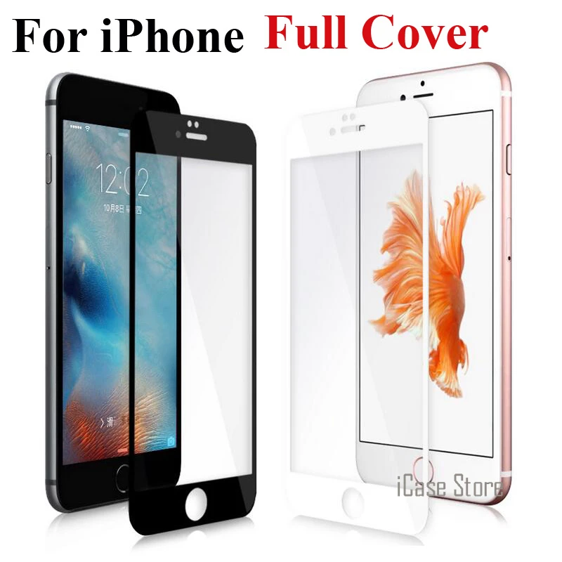 Полное покрытие протектор экрана закаленное стекло для iPhone 6 6s Plus 7 Закаленное