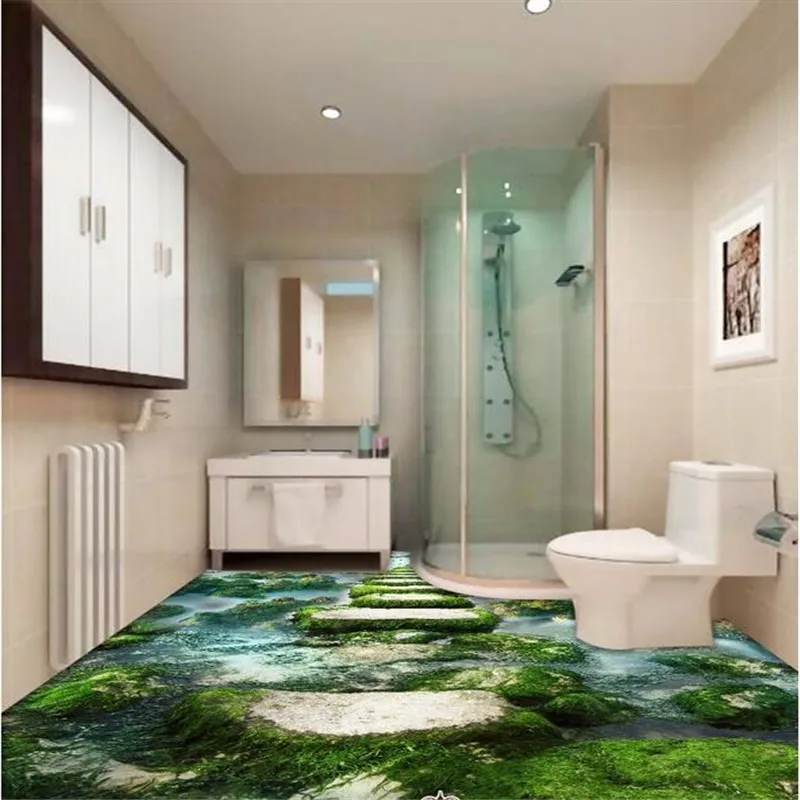 3D фотообои для ванной комнаты Нескользящие водонепроницаемые самоклеящиеся