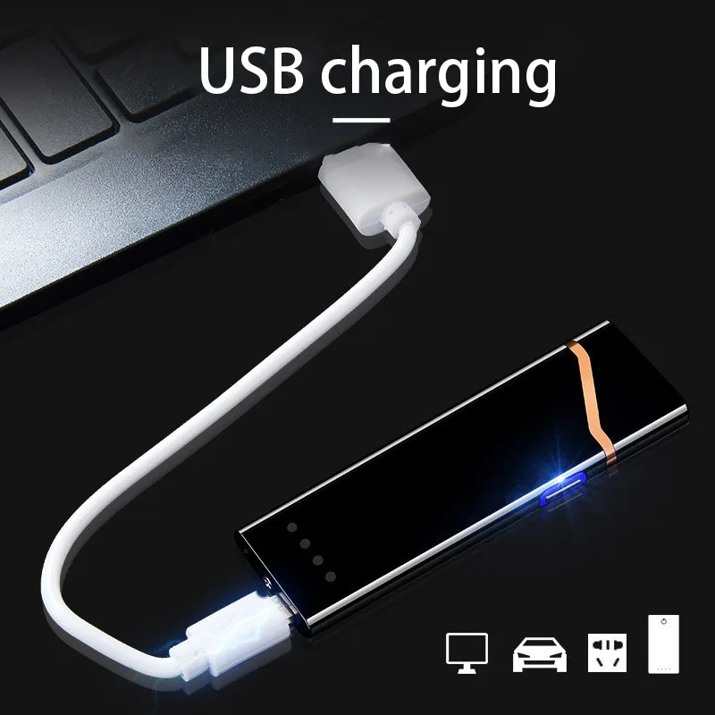 НОВАЯ тонкая Usb зарядка Зажигалка сенсорная Сенсорная Электронная для сигарет