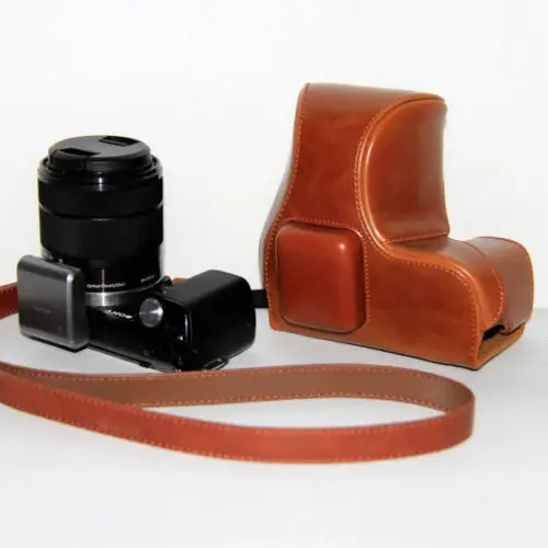 Кожа Камера сумка для Sony NEX-5R 5N 5 т с 16-50 мм объектив Бесплатная доставка мир