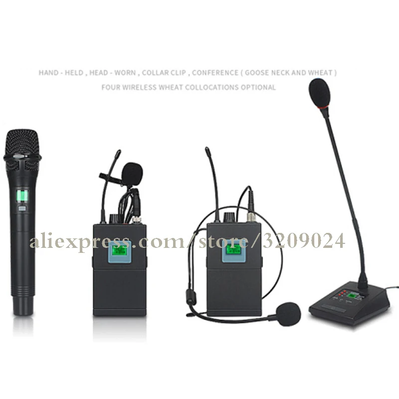 

U-band Wireless Microphone 8 Channel True Diversity Stage Performance Long-distance KTV Box Conference Home Eight Handheld Suit