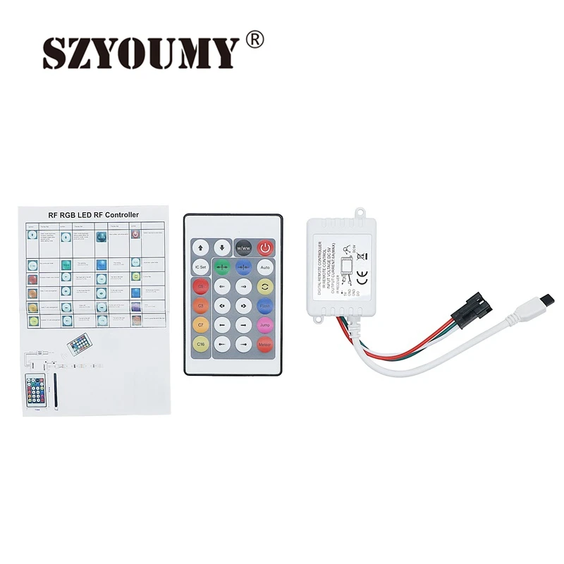 SZYOUMY 24 ключа постоянного тока 5 В WS2801 ИК инфракрасный светодиодный пульт