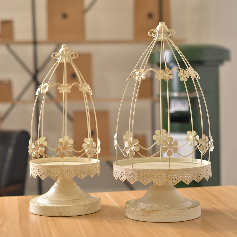 Металлическая клетка для птиц держатель свечи винтажное украшение дома