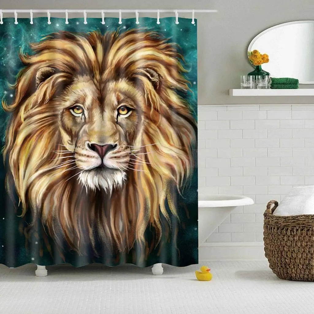 Моющиеся 3D Водонепроницаемый Ванна шторка для душевой ванной занавес висит