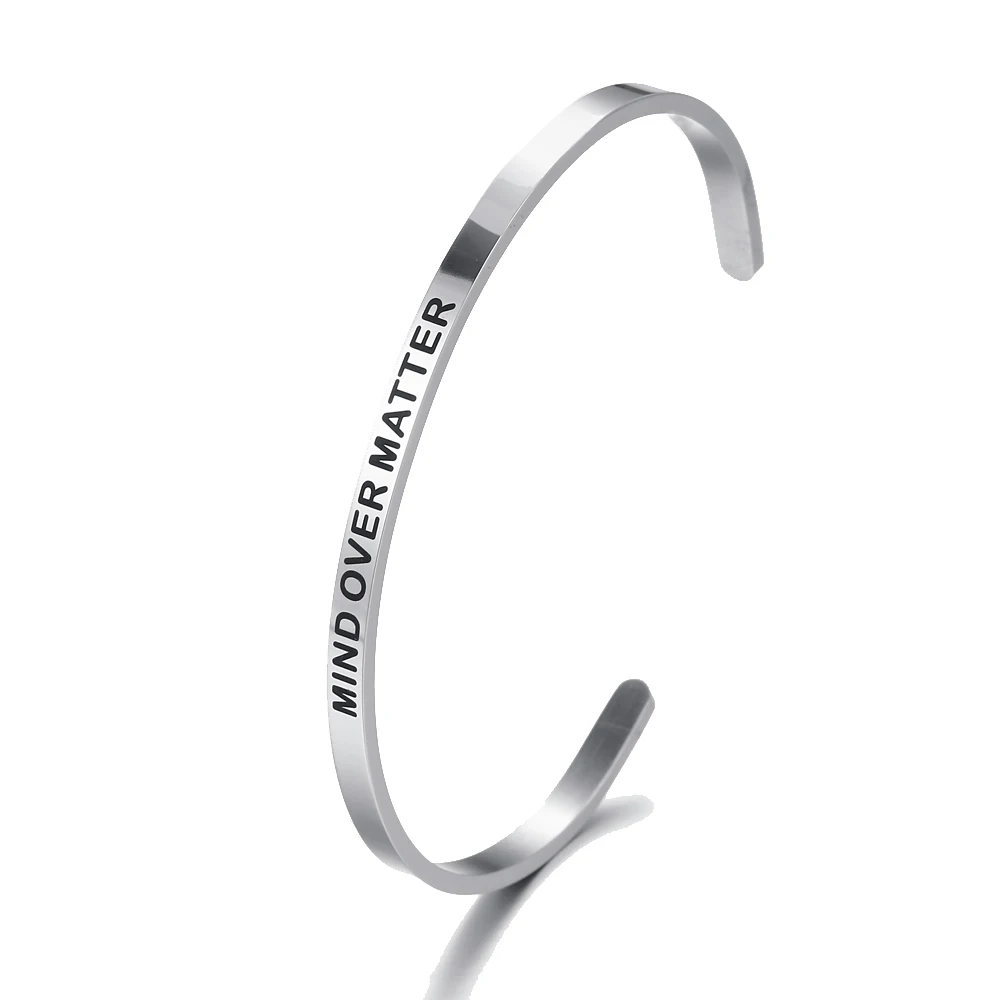 Браслет с мантрой и крыльями она летает цитатами из нержавеющей стали | Украшения