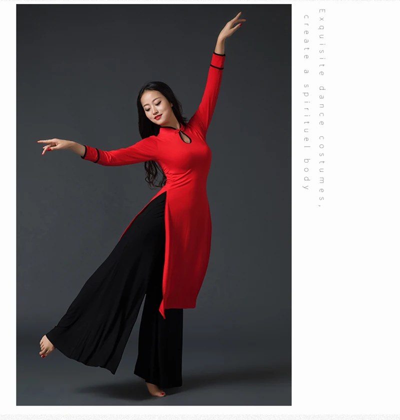 ZM161 классический Восточный танец живота для женщин модальный материал костюм Cheongsam рубашка широкие брюки