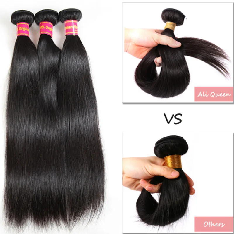 AddBeauty прямые бразильские волосы Remy 100% человеческие для наращивания плетение 3