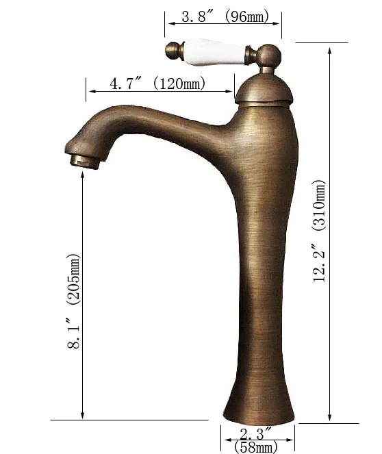

Bathroom Faucet Antique Brass Finish Basin Sink Faucets Single Handle Hot&Cold Water Mixer Tap lnf104