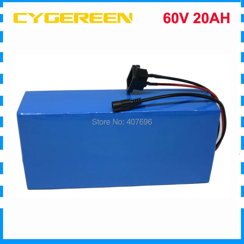 60V 20AH литий-ионный, фара для электровелосипеда в Батарея пакет 60V 1500W электрический велосипед Батарея 60V 20AH скутер Батарея с 30A BMS 2A Зарядное устройство