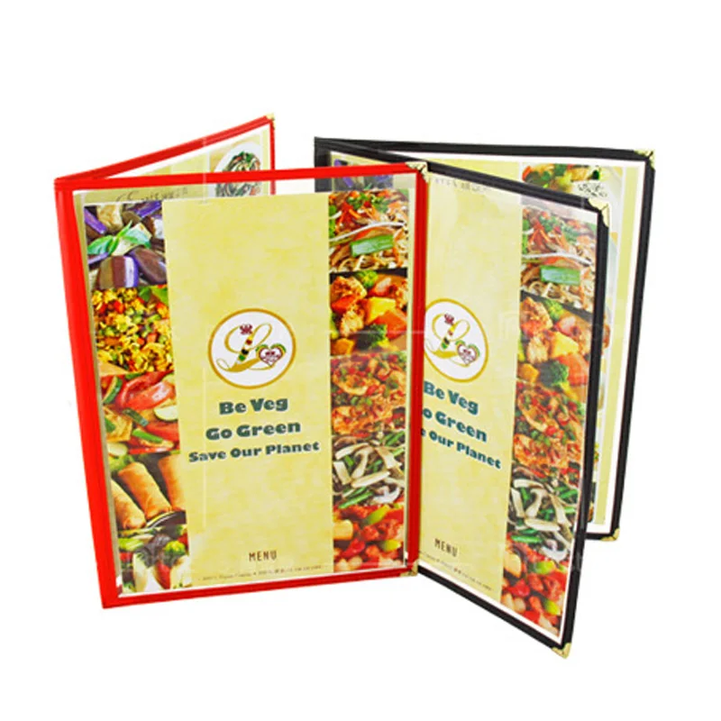 Чехол книжка для меню двойного сложения держатель с 2 страницами и 4 защитными