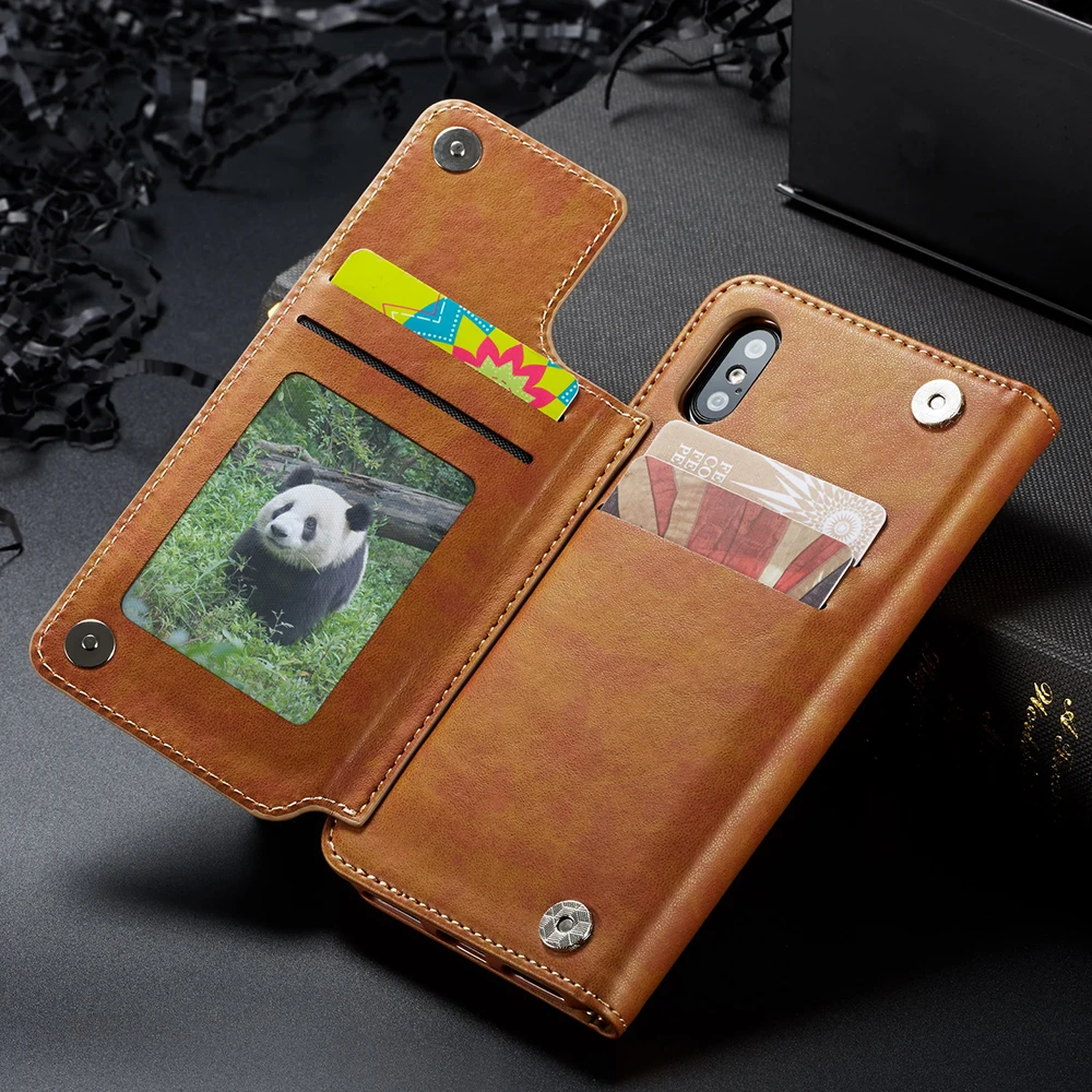 Кожаный магнитный чехол-бумажник в стиле ретро для Apple iPhone X XR XS MAX 8 7 6 6S Plus