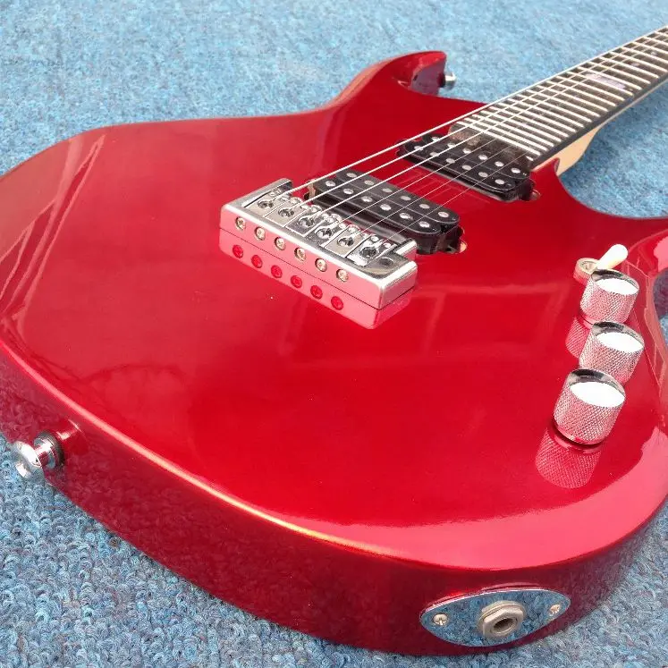 Хороший звук Ernie Ball Musicman JP12 электрическая гитара серебристо красного