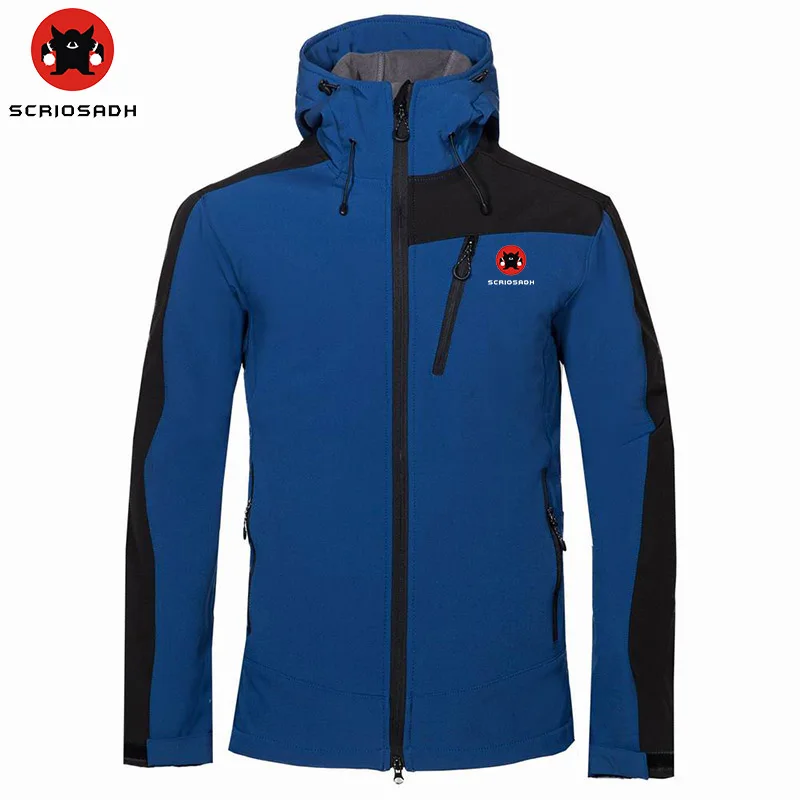 Мужская непромокаемая куртка SCRIOSADH ветрозащитная из мягкого флиса для кемпинга и