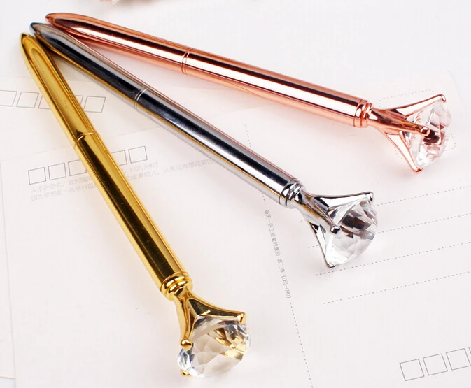Новинка шариковая ручка с кристаллами модная большая металлическая для девушек