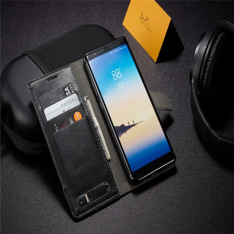 Модный чехол бумажник с откидной крышкой для Samsung Galaxy Note 8 из парусины и
