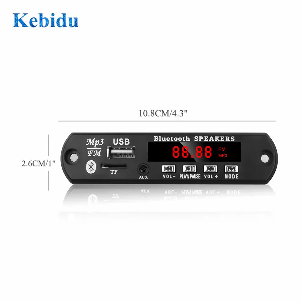 Mp3 декодер KEBIDU с цветным экраном 5 В 12 плата WMA WAV FLAC APE Bluetooth MP3 плеер USB TF FM