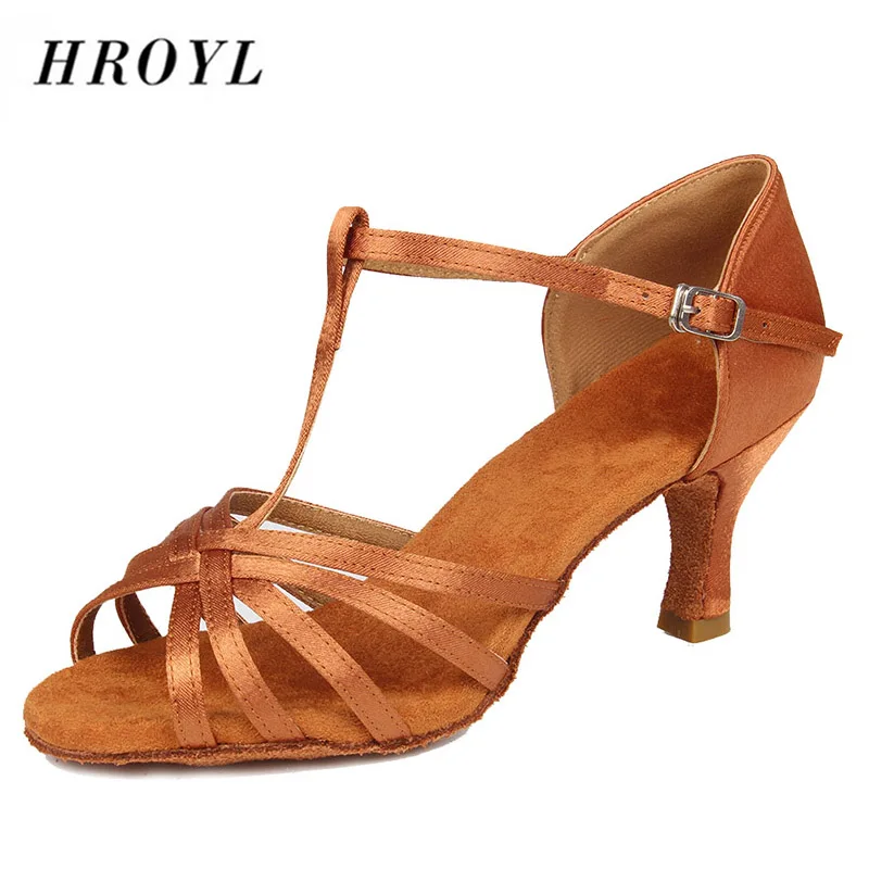 Ballroom Latin Dance Shoes For Women/Ladies/Girls Heeled 6/7.5CM Dance Shoes High Quality Satin Latin Dance Shoes Soft Sole