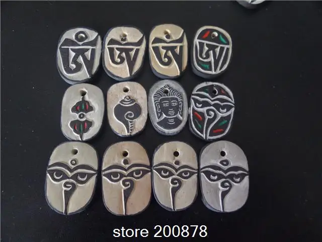 TBP103 тибетские Мани резные амулеты OM Buddha Eye Padma Lotus Taiji подвески с мантрами для