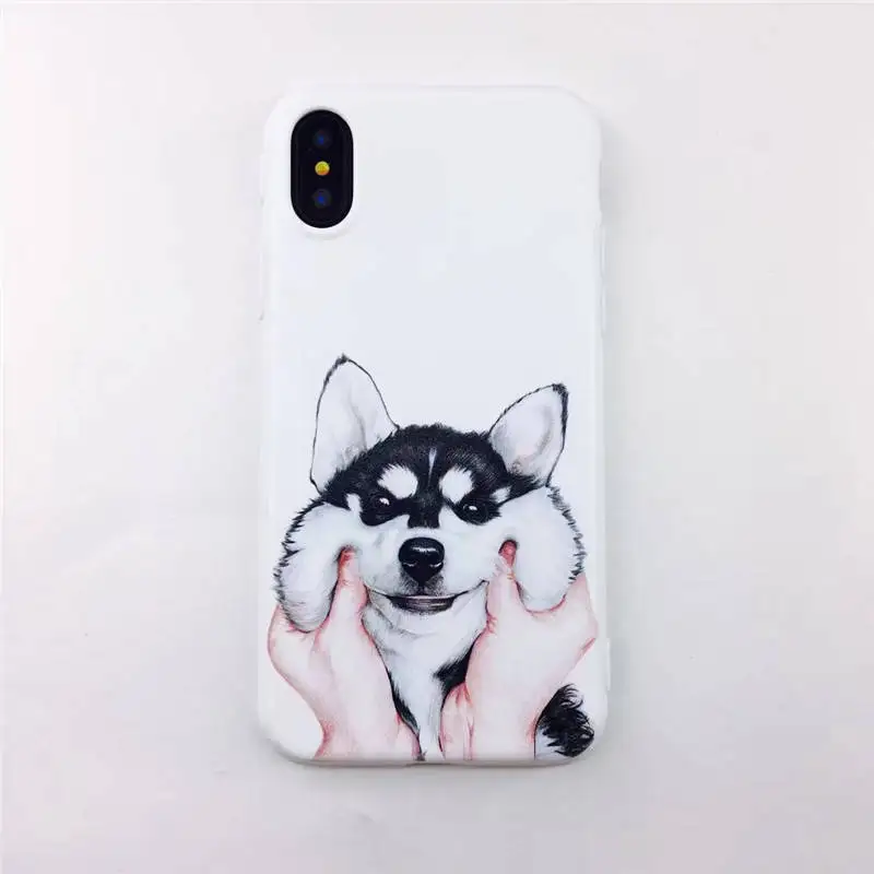 Pinch Face Husky Cat For Iphone 6 6S 7 8plus X Xs Xr Xsmaxtpu Couple Soft Phone Case |