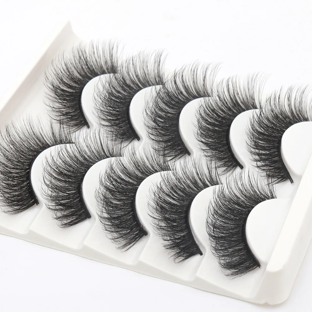 2018 NEW 5 pairs 100% Real Mink Eyelashes 3D Natural False 3d Lashes Soft Eyelash Extension Makeup Kit Cilios | Красота и здоровье