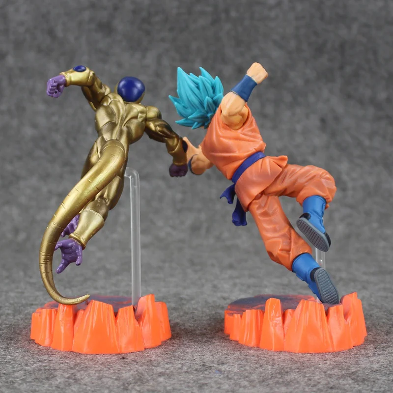 2 stili di Dragon Ball Risurrezione F золотой морозильник Гоку против фигурку Modello Giocattolo дель ПВХ