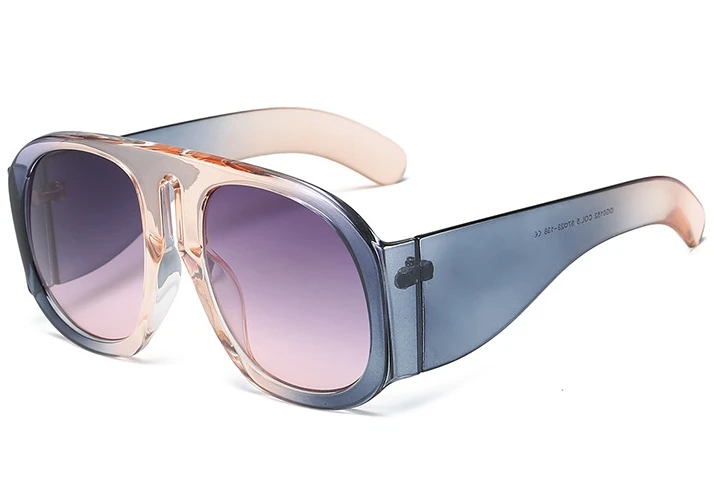 Pink Gray 45509 Ретро крупные женские Солнцезащитные очки Модные Оттенки UV400 Винтажные Очки - Цвет линз: Pink Gray