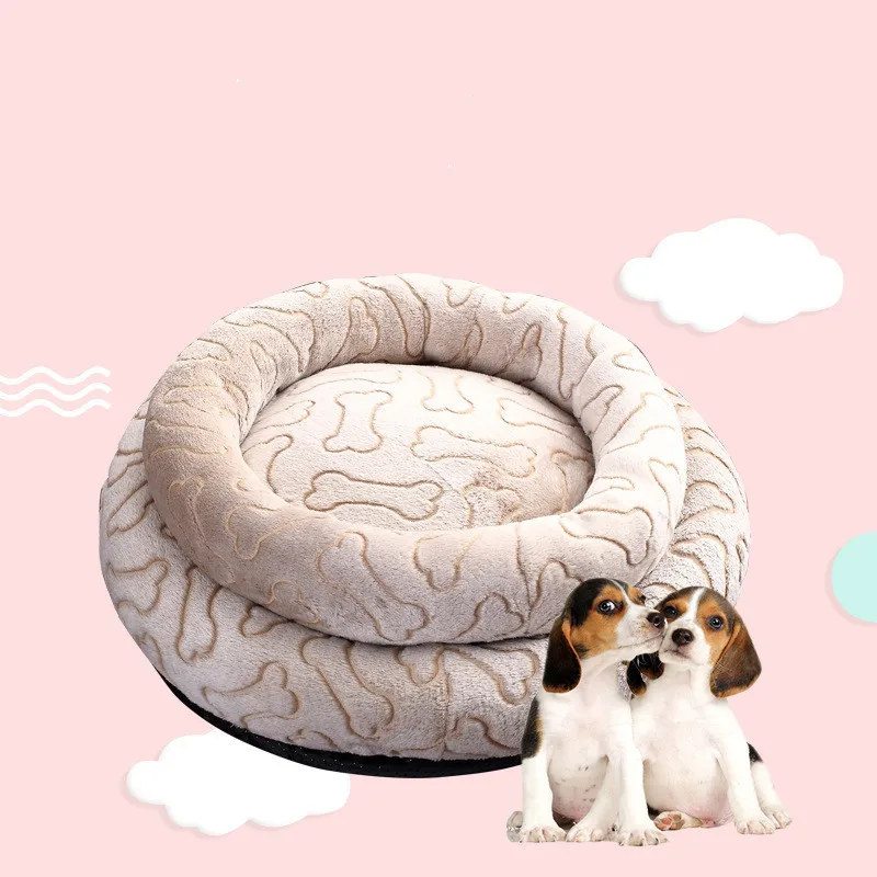 

Модная мягкая хлопковая кровать с рисунком костей для собак, удобная кровать для собак и кошек DB736