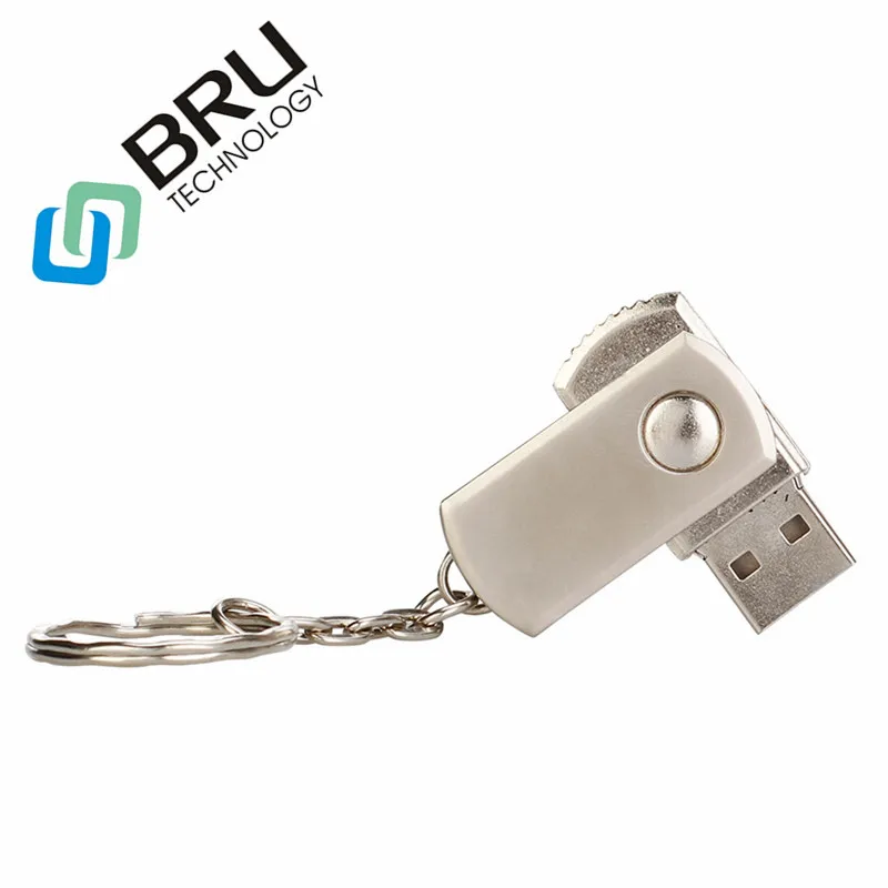 BRU USB флэш накопитель 4GB8GB16GB32GB поворотный металлический флешка подарок OEM заказной
