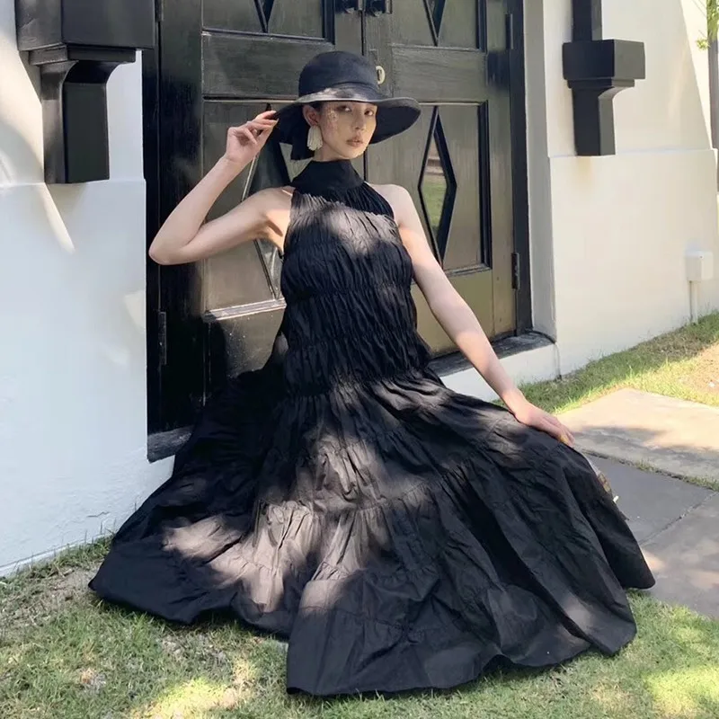 TWOTWINSTYLE элегантное черное платье с открытыми плечами для женщин бантом и стоячим