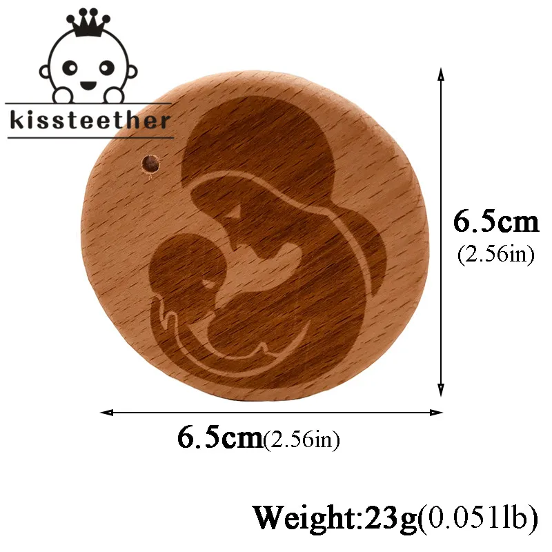 Mordedor de madera de haya para lactancia, mordedor de madera Original no t&oacute;xico masticable, accesorios de joyer&iacute;a DIY, colgante para beb&eacute;, venta al por mayor, novedad-5