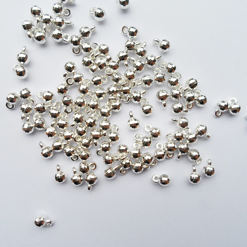 Высококачественные гладкие круглые бусины с серебряным покрытием недорогие