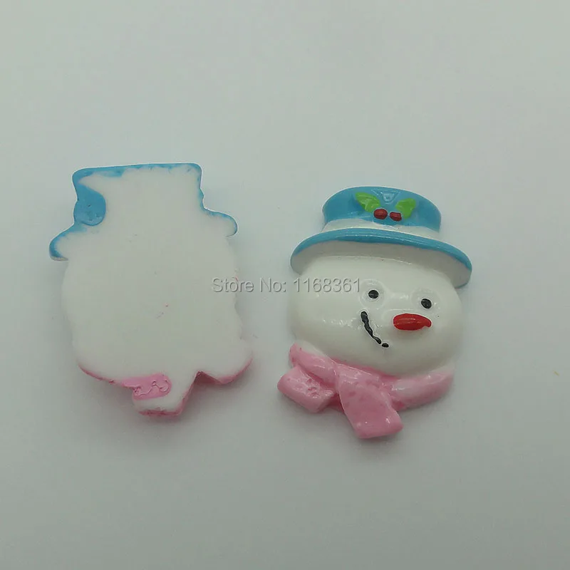 1pcs/lot resin flat back pink scarf snowman head 30mm Cabochons Scrapbooking Hair Bow Center DIY Christmas decration C101-5 | Дом и сад