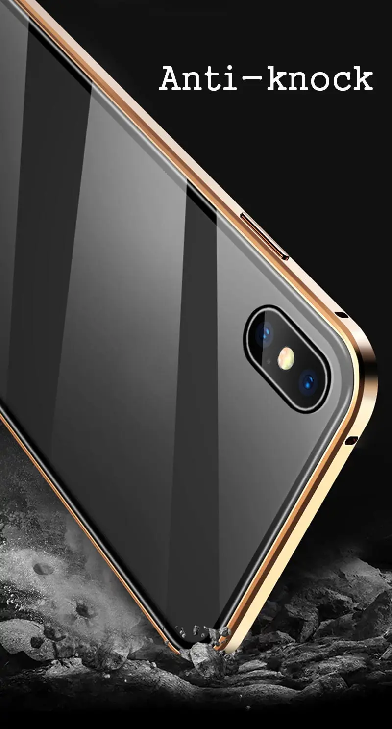 Suntaiho Магнитный чехол для iPhone XS Max Case XR двойной закаленный стеклянный магнит Адсорбция чехол для iPhone 7 Plus стеклянная крышка бампер