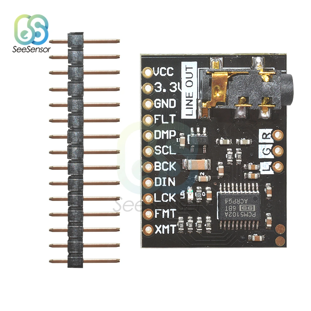 Для Raspberry Pi pHAT звуковая карта I2S IIC интерфейс PCM5102 DAC декодер модуль аудио плата с