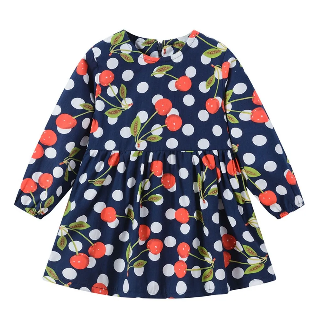 Детское платье весенне осенняя одежда с длинными рукавами принцессы принтом