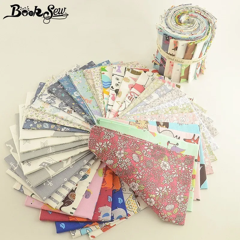 Booksew 100% хлопок Ткань Цветы мультфильм животных Печать Telas лоскутное Algodon 50x50 см DIY