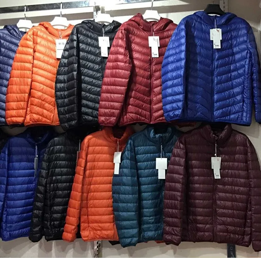 Winter Fashion Brand Ultra Light Duck Down Jacket Men Stand Collar Streetwear Feather Coat Packable Waterp Warm Men Clothing