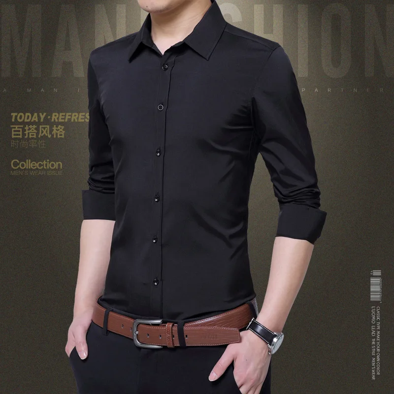 Фото Мужская повседневная приталенная рубашка Camisa Masculina белая хлопковая красная с Мужская повседневная приталенная рубашка Camisa Masculina белая хлопковая красная с