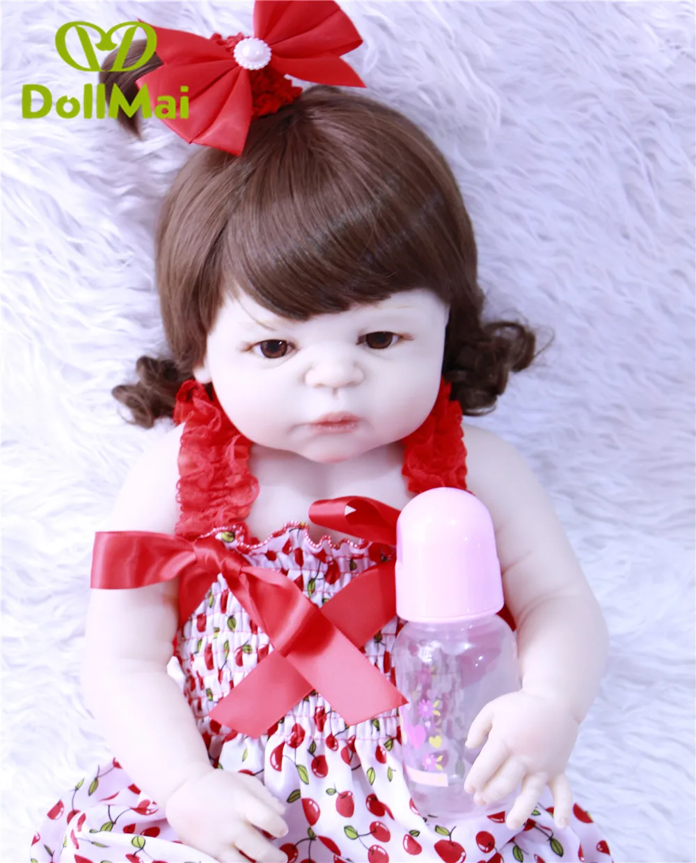 Новорожденная девочка живой полный силикон Возрожденные куклы 57 см Bebes reborn com corpo
