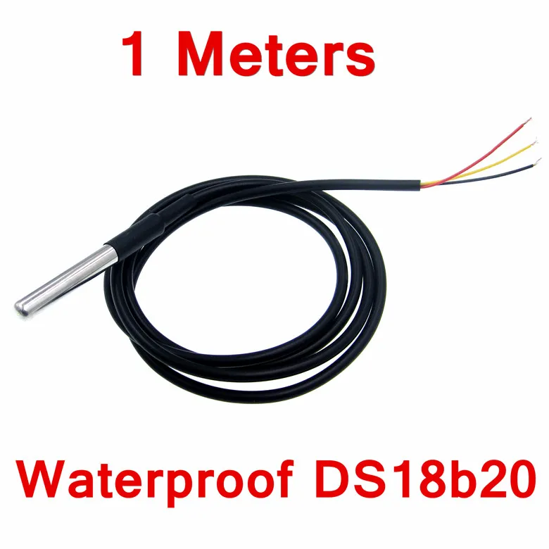 1meter 1 шт. DS18B20 посылка из нержавеющей стали 1 м/2 м/3 м водонепроницаемый DS18b20 датчик температуры 18B20 - Цвет: 1meter