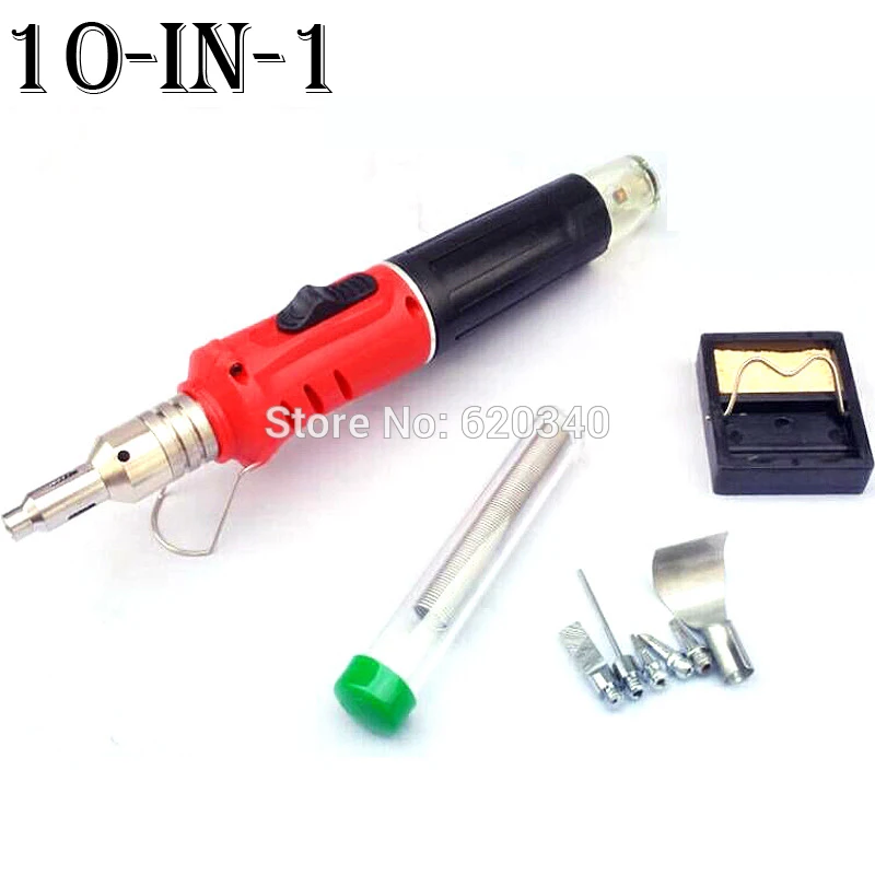 Самовоспламенения 10 в 1 Газовый паяльник беспроводной Сварочные горелки фонарь