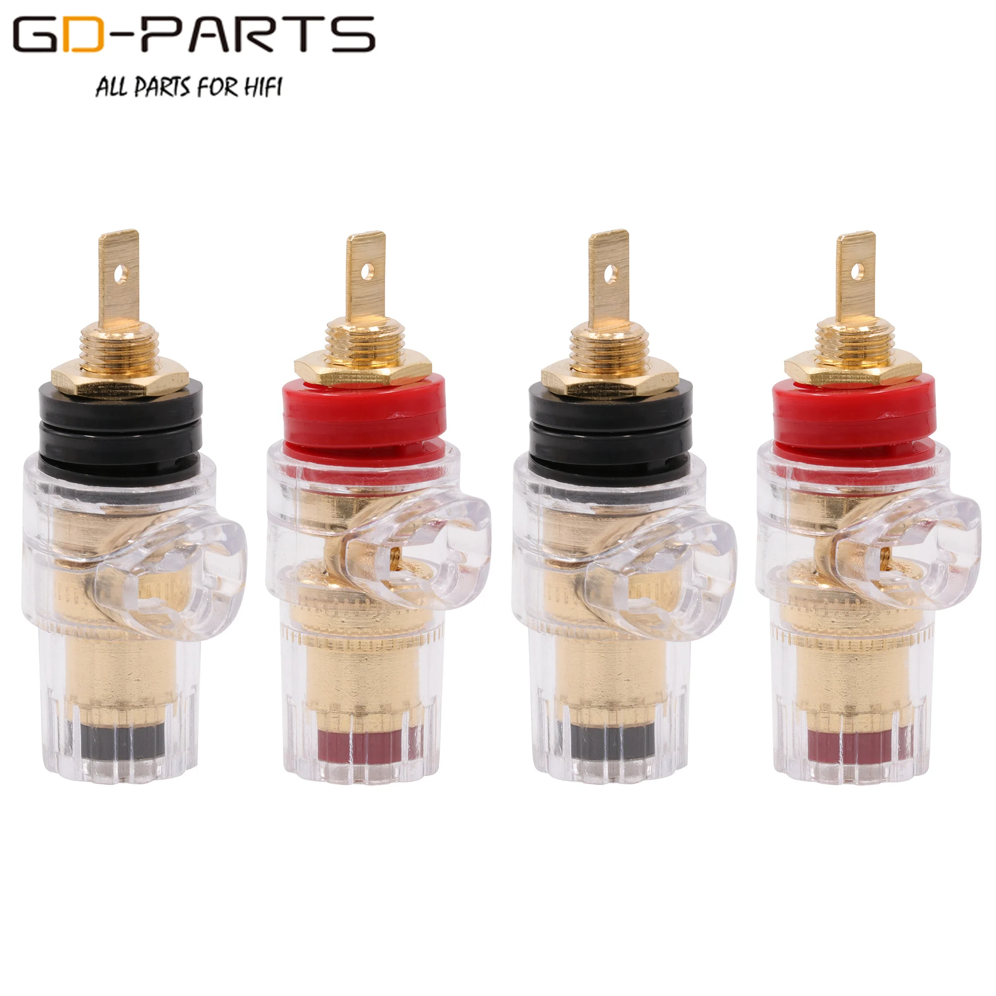 4 шт. позолоченный Латунный переходник для подключения колонок гнездовой разъем