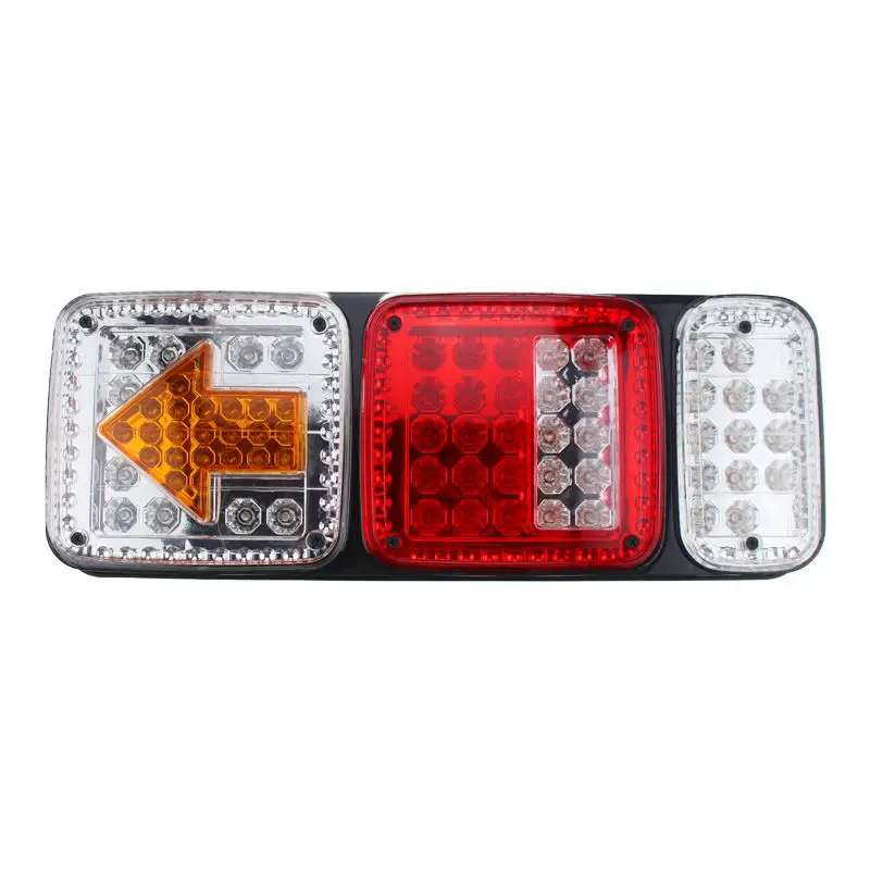 

2Pcs 73LED Plastic Car Rear Tail Lamp with Yellow Arrow Turn Signal Light 12V Truck Trailer Stop Brake Lamp Colorful 42CM