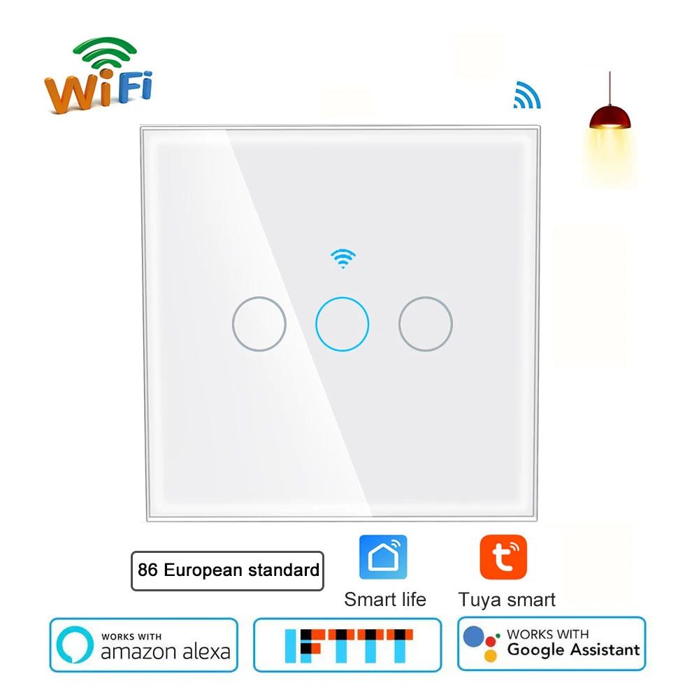 Интеллектуальная беспроводная (Wi Fi) светильник переключатель RF433 беспроводной