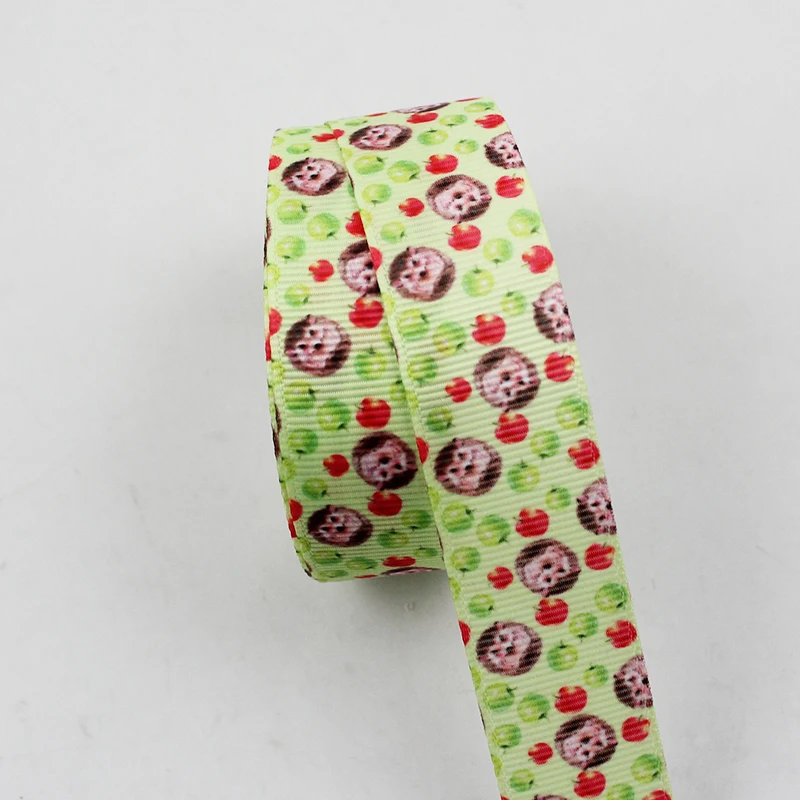 

9mm/16mm/22mm/25mm/38mm/75mm HedgehogDay print grosgrain ribbon 10/25/50yards DIY gift wrap sewing wedding decor ribbon
