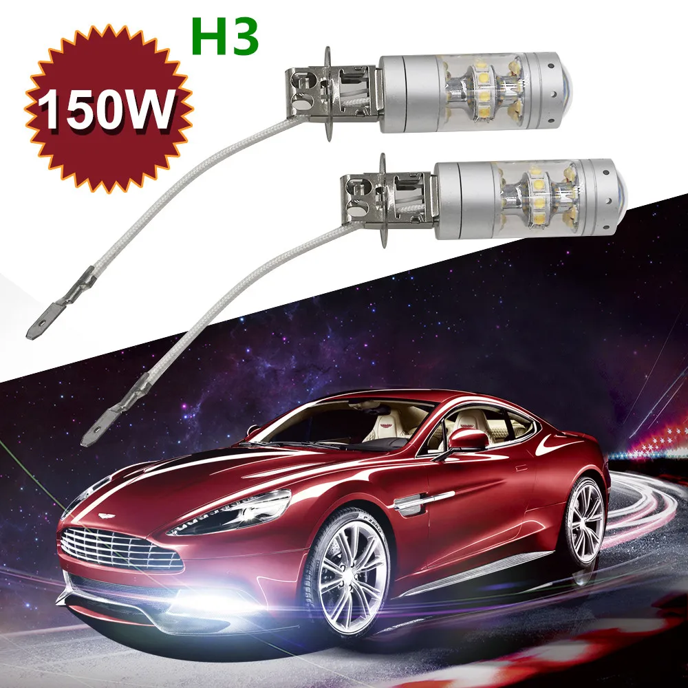 2 шт./лот супер белая 6000K 150W Cree Chip H3 H1 гоночная лампа для автомобиля тумана фар 12 В