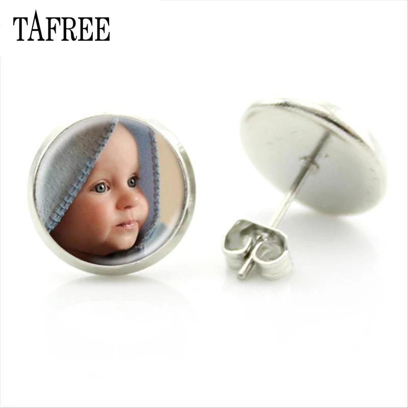 TAFREE пользовательские фото серьги гвоздики члена вашей семьи сладкий подарок