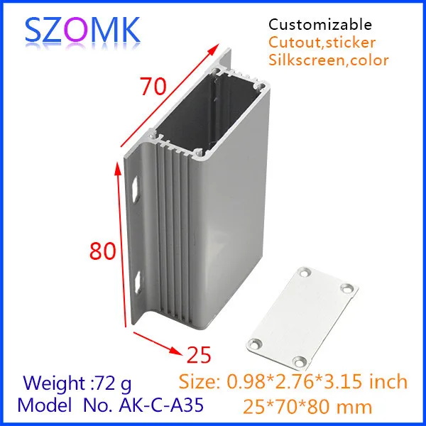 Szomk новая Электроника adonizing алюминиевый корпус (1 шт.) 25*70*80 мм экструдированный